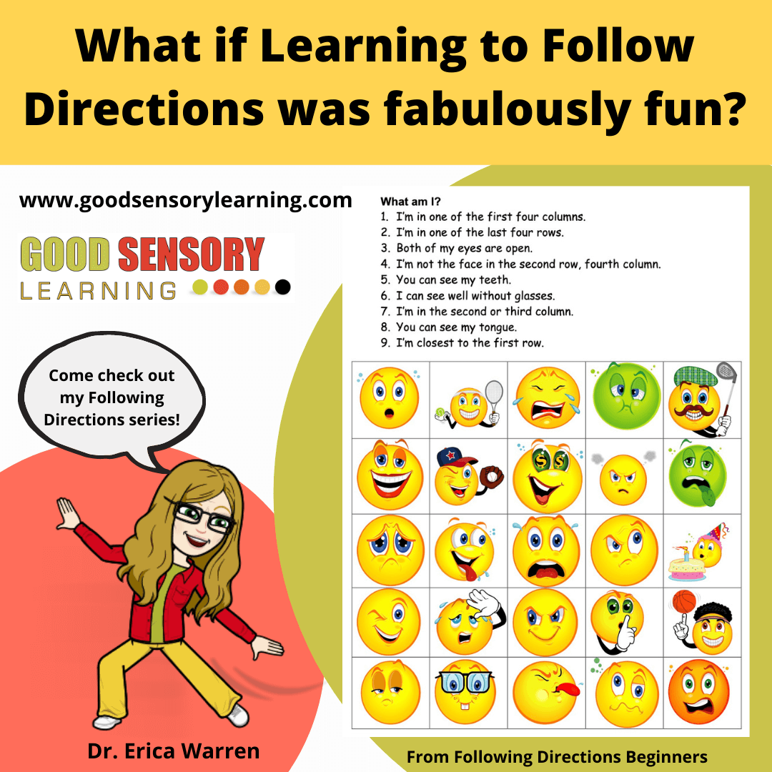 Following Directions, Games, Activities & Courses – Good Sensory Inside Following Directions Worksheet Middle School