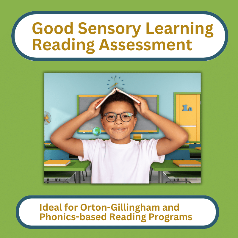 Good Sensory Learning Reading Assessment cover with smiling student