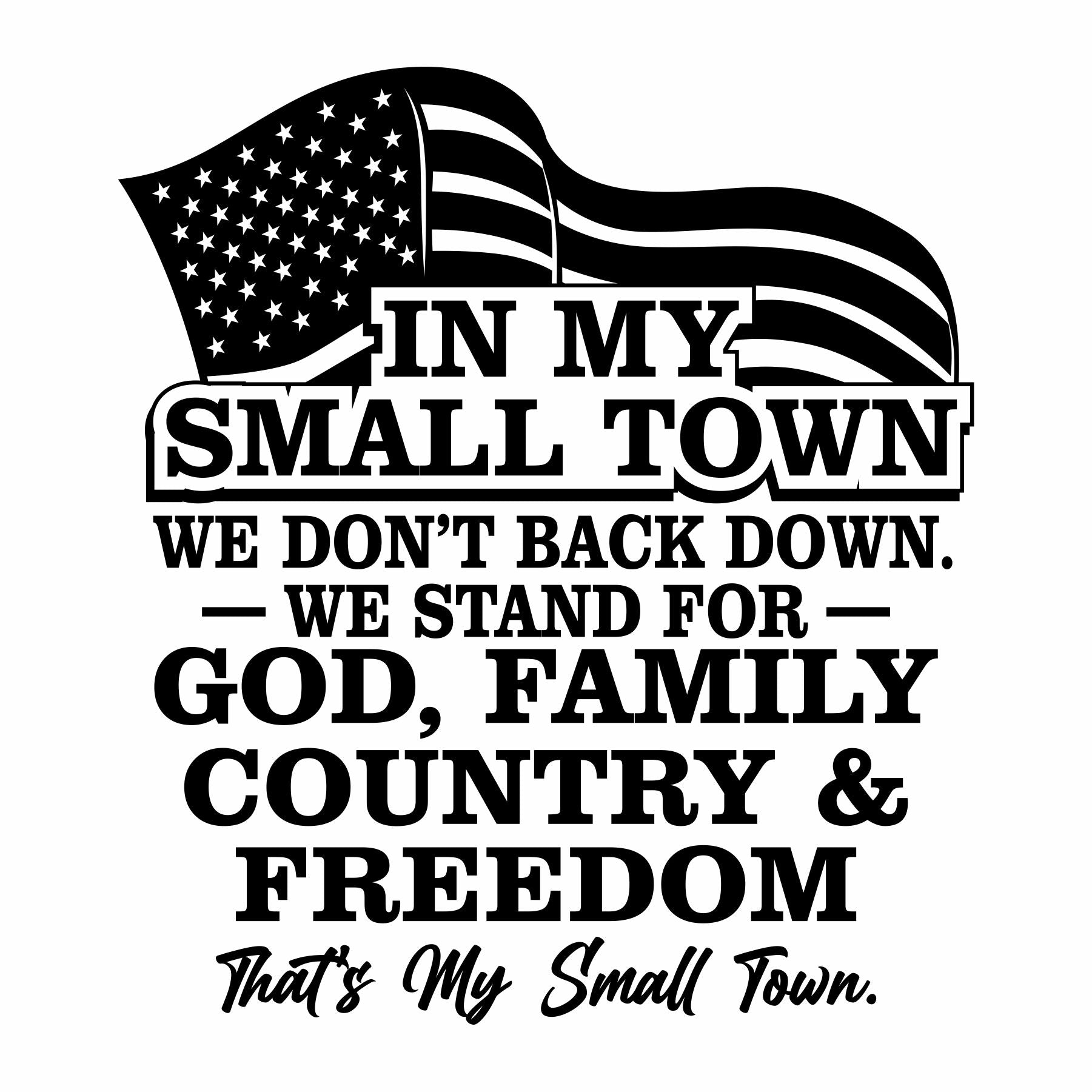 In My Small Town - American Flag Waving - PermaSticker - Free Shipping - Install Video in Description