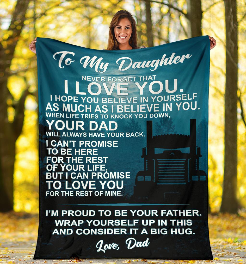 To My Daughter Fleece Blanket 9900 Free Shipping Big Rig Threads