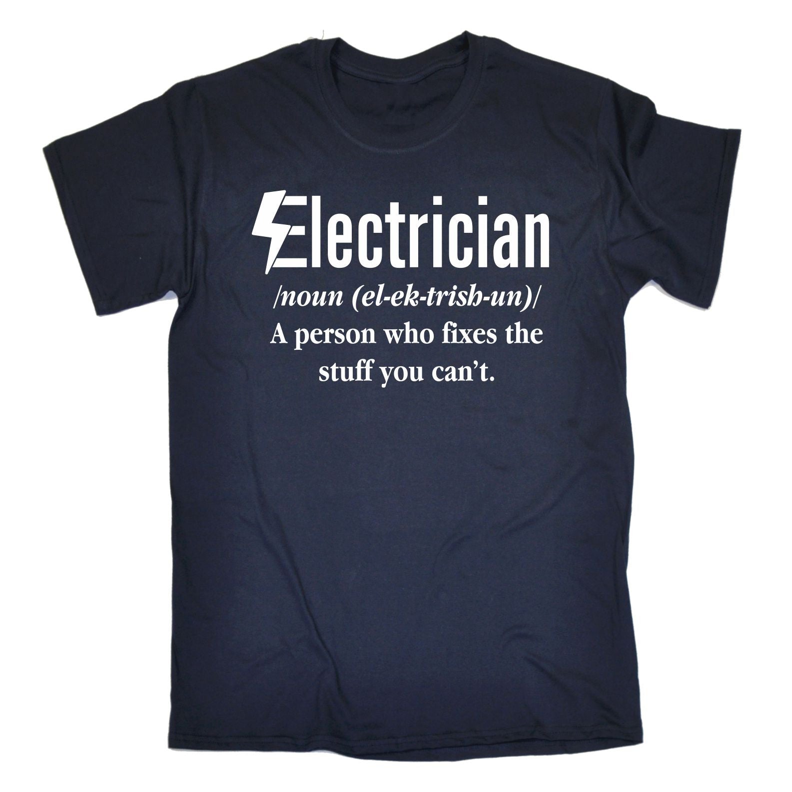 Electrician Fixes Stuff T-SHIRT tee noun sparky funny birthday gift ...