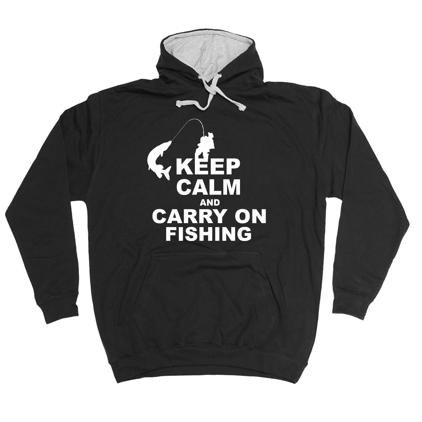 Buy 123t Keep Calm And Carry On Fishing Funny Hoodie at 123t UK - T ...