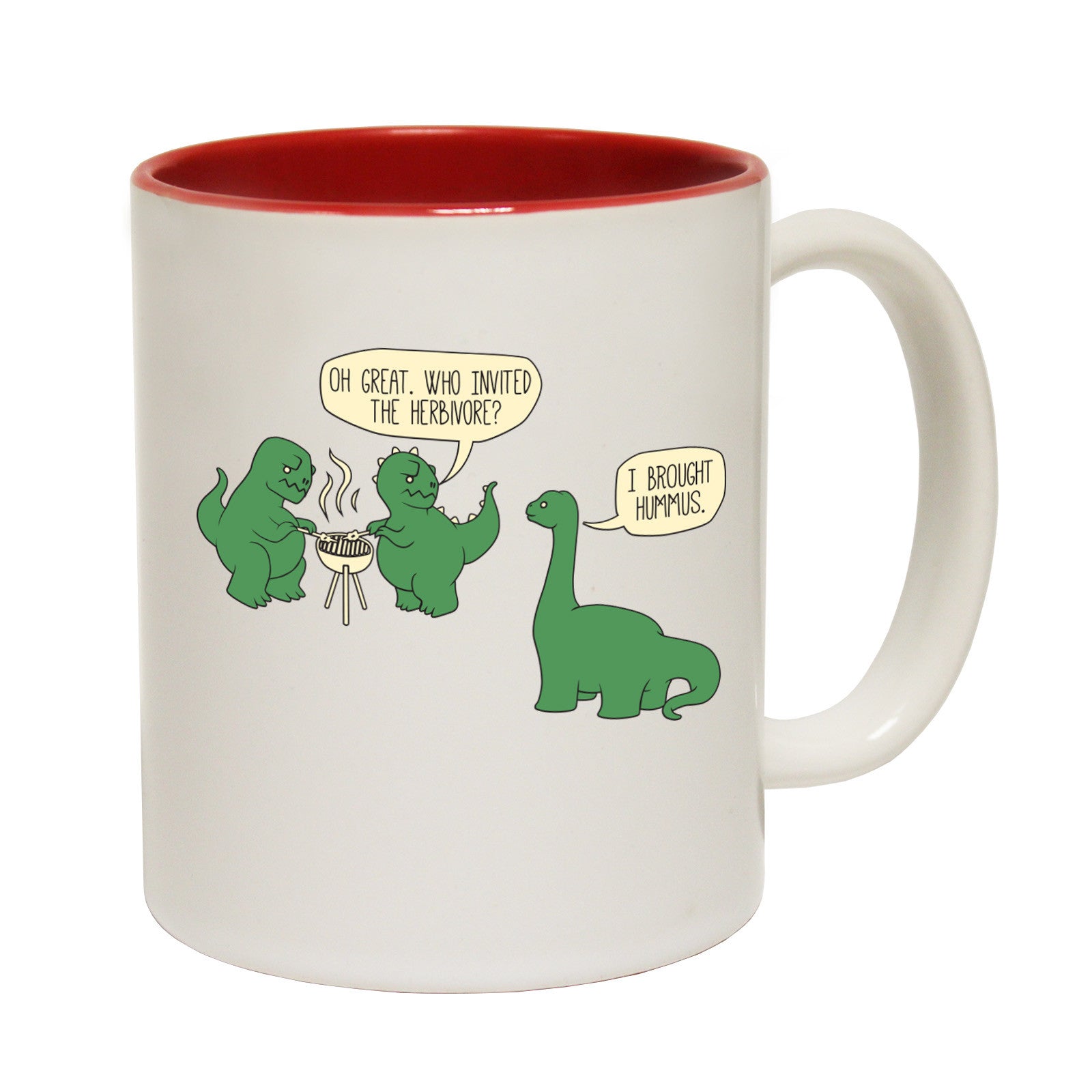 funny mugs Dinosaur T-Rex Bbq Tea Coffee Mug Novelty Vegetarian