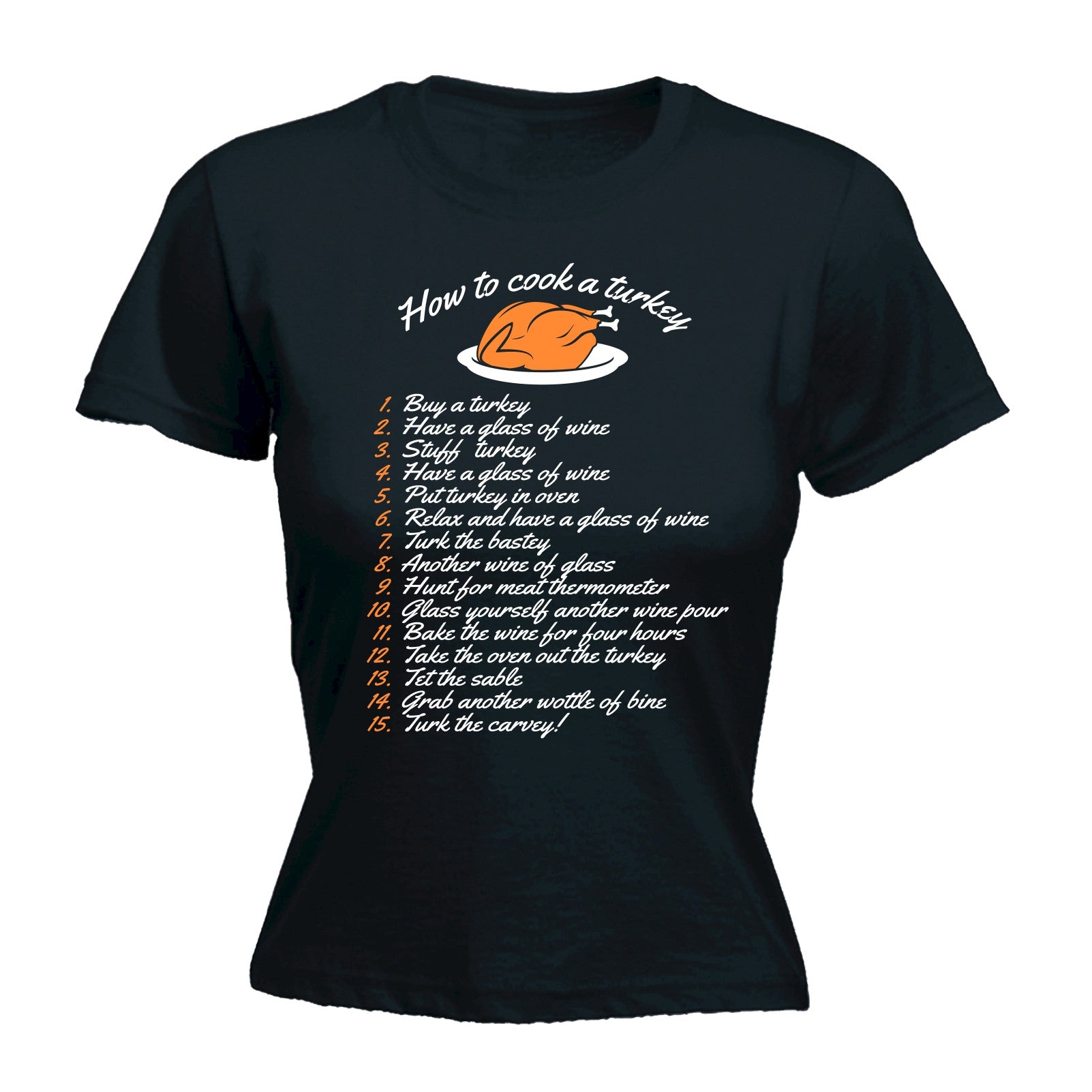 how-to-cook-a-turkey-womens-t-shirt-thanksgiving-chef-funny-present-xmas-gift-ebay