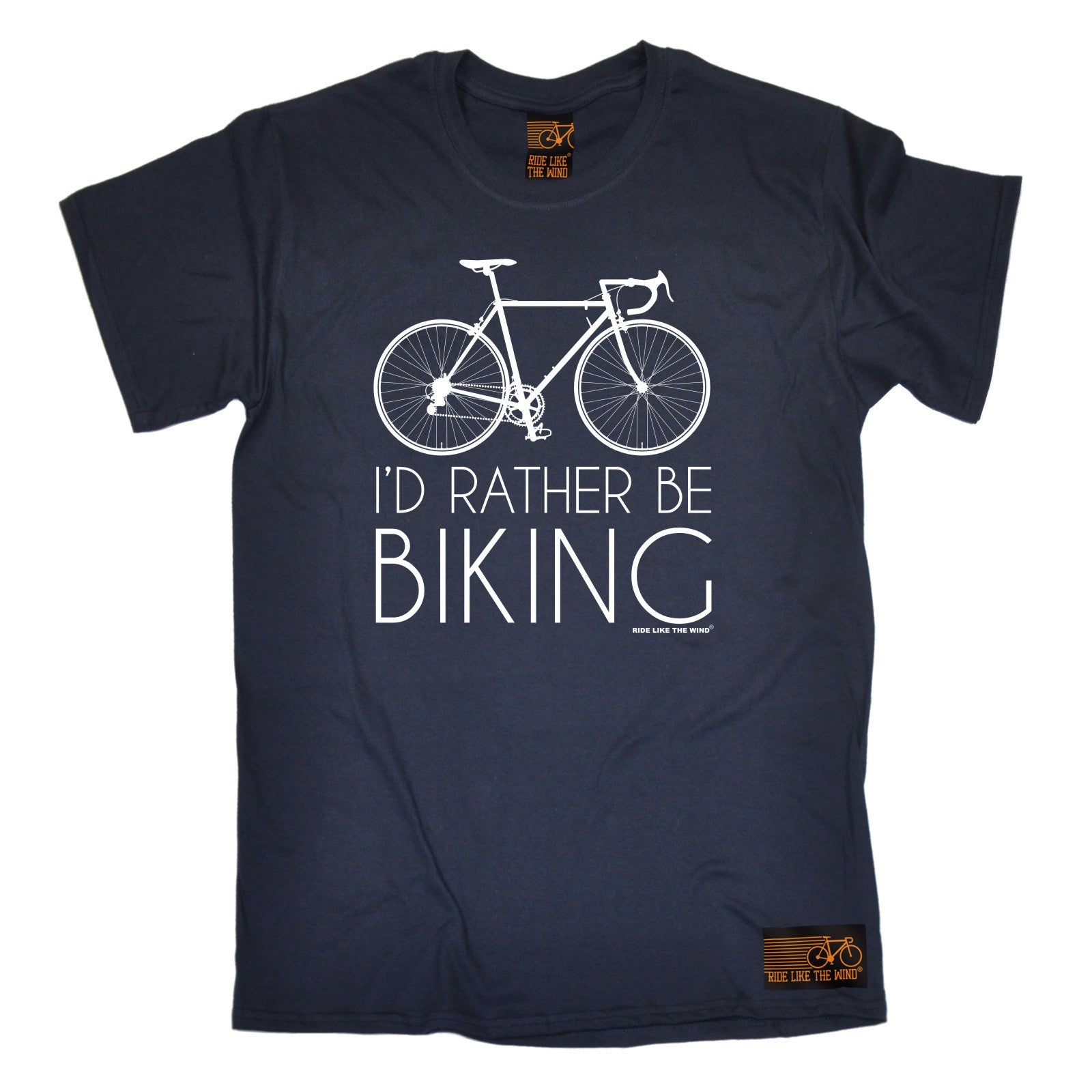 Buy Ride Like The Wind Men's I'd Rather Be Biking Cycling T-Shirt at ...