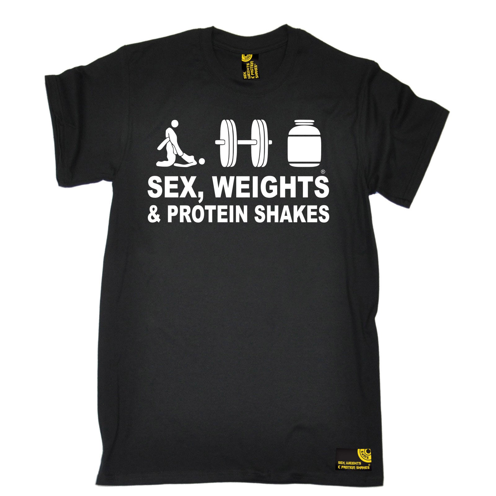 Sex Weights Protein Shakes Gym Training T-SHIRT Body Building Muscle birthday - Picture 2 of 9