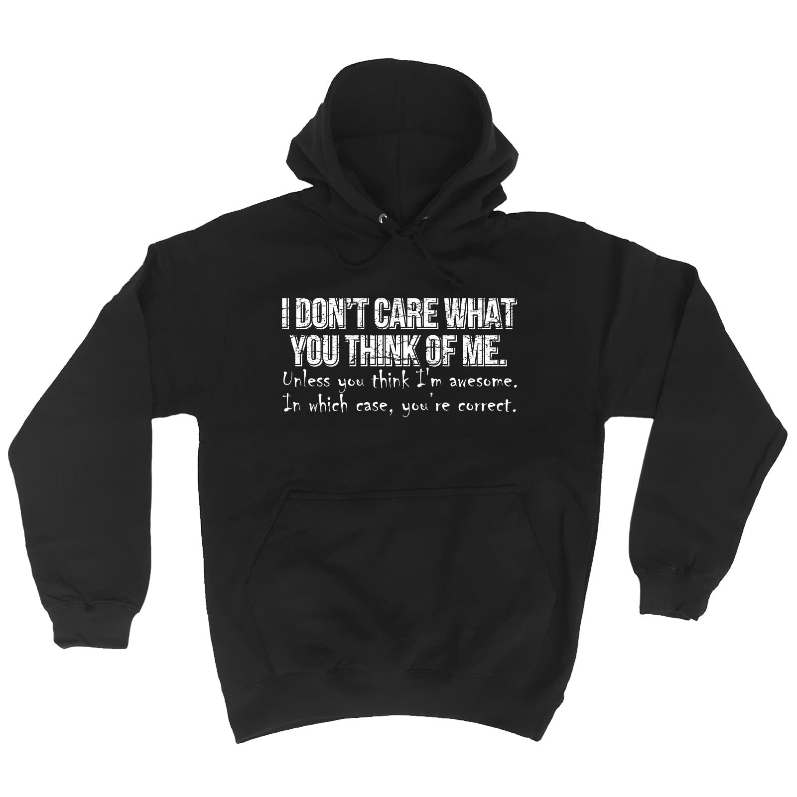 I DonÆt Care What You Think Of Me HOODIE hoody birthday gift sarcastic ...