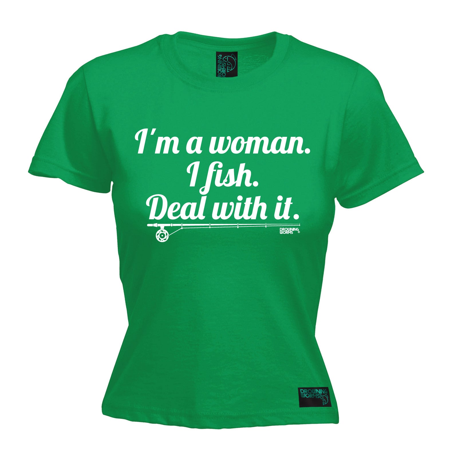 Im A Woman I Fish Deal With It WOMENS T-SHIRT Fish Angler Funny