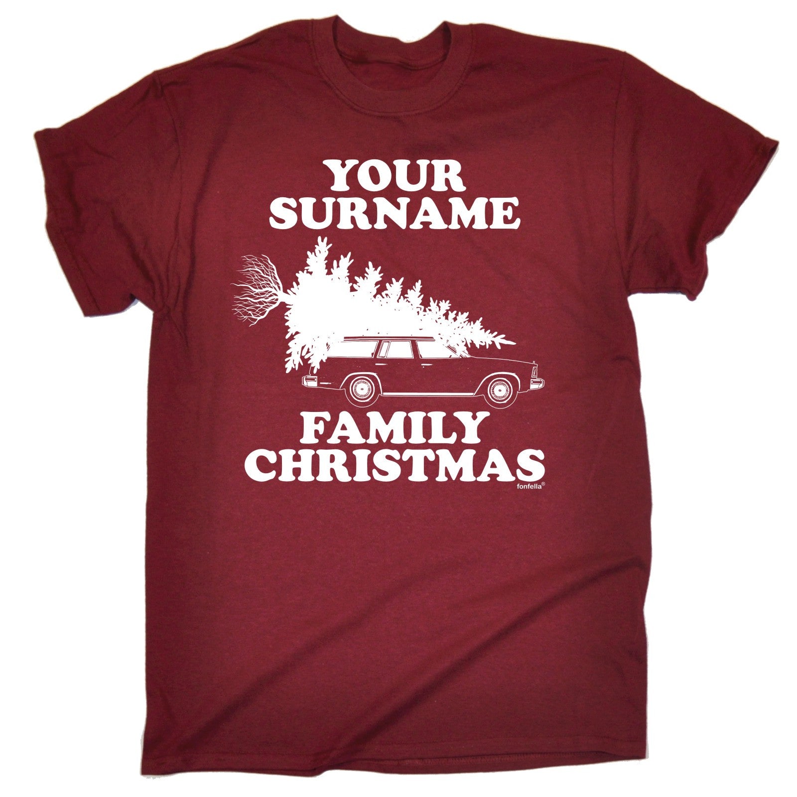 Personalised Surname Family Christmas TSHIRT Santa Custom