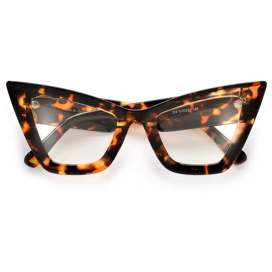 Thick High Tip Retro Chic Cat Eye Sunnies