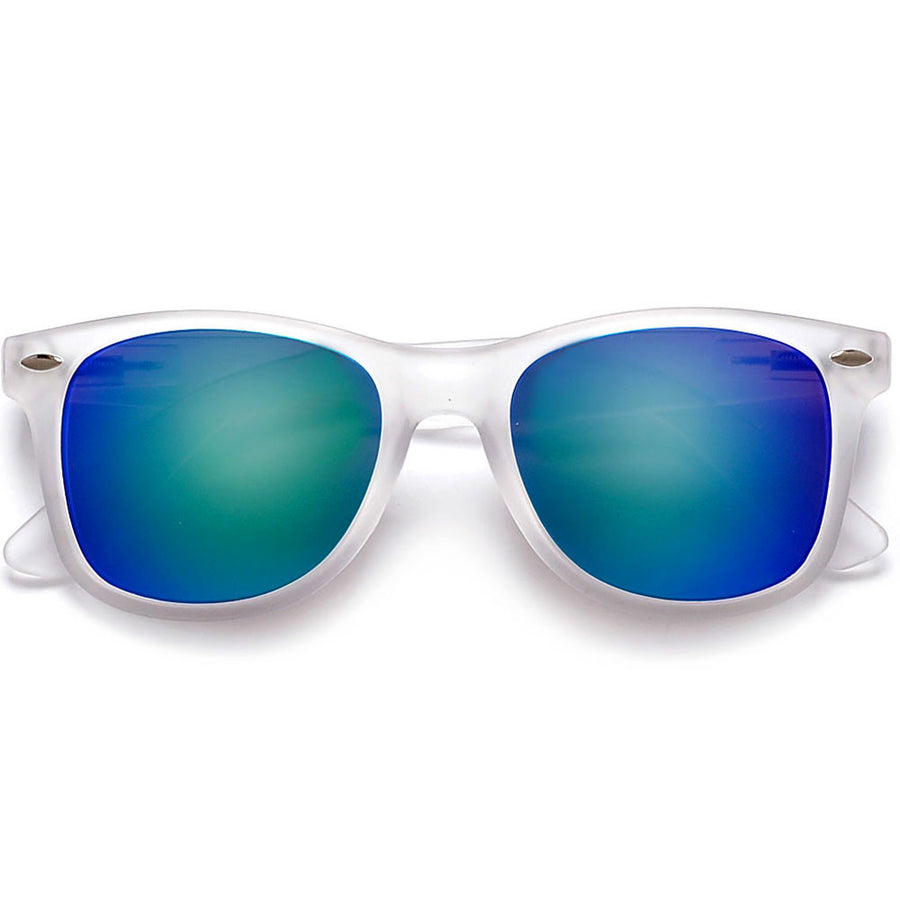 Classic Frost Frame Colorful Revo Lens 80's Sunglasses - Sunglass Spot