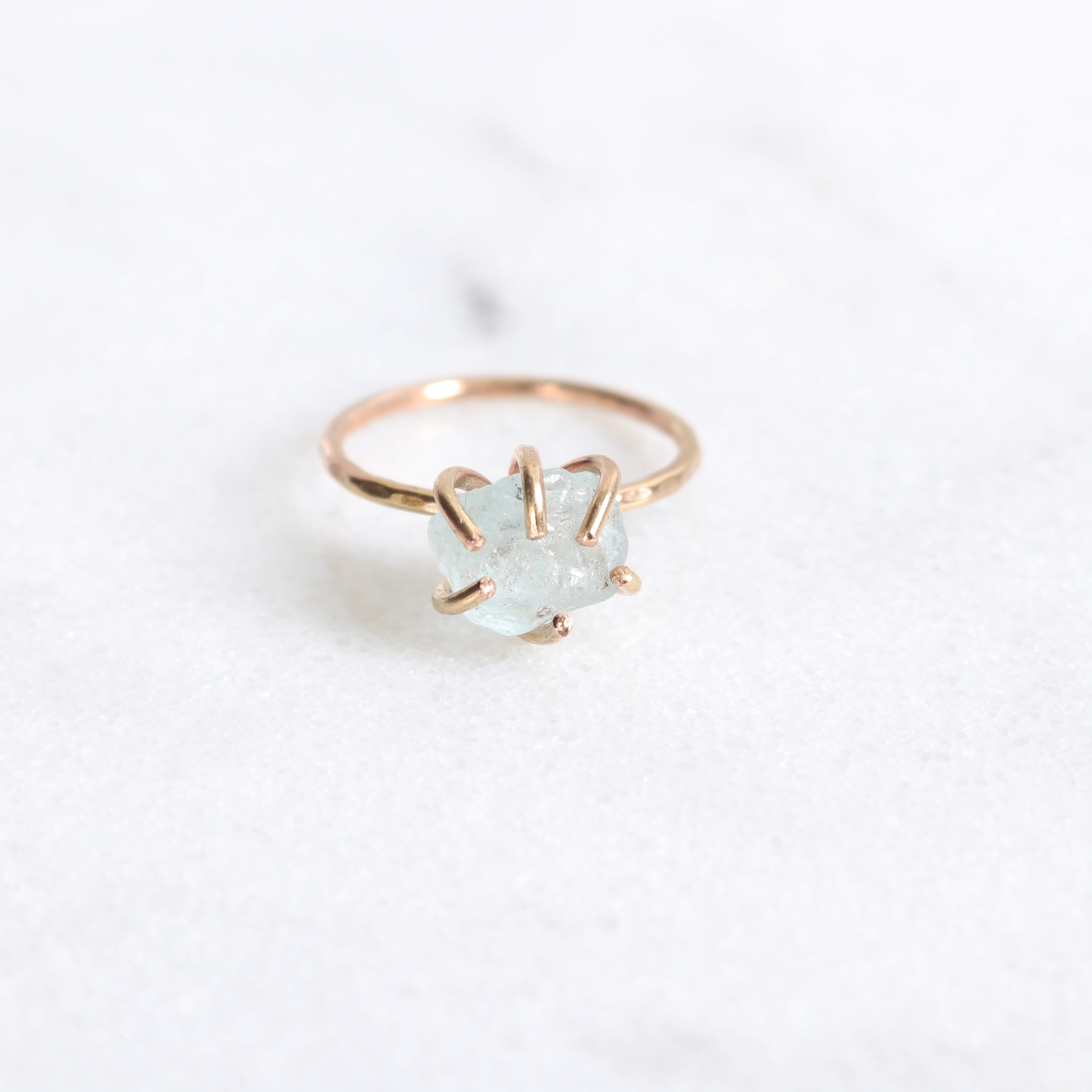 Aquamarine | Raw Crystal Boho Ring