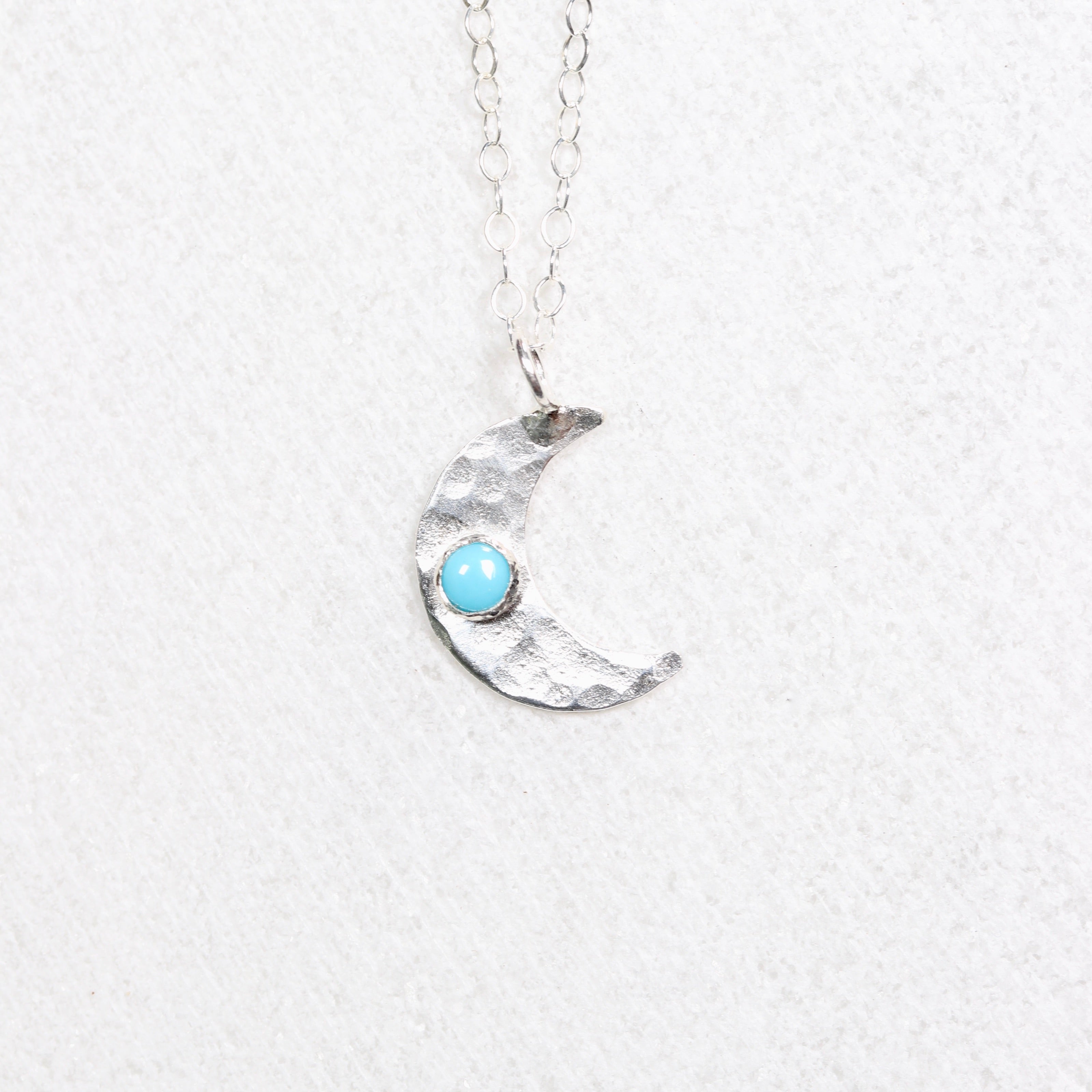 Crescent Moon Necklace in Silver