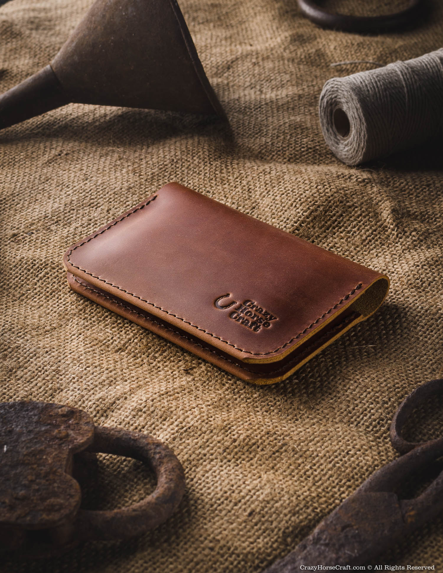 Minimalist Front Pocket Wallet and Credit Card Holder Brown / Crazy Horse Leather / M2