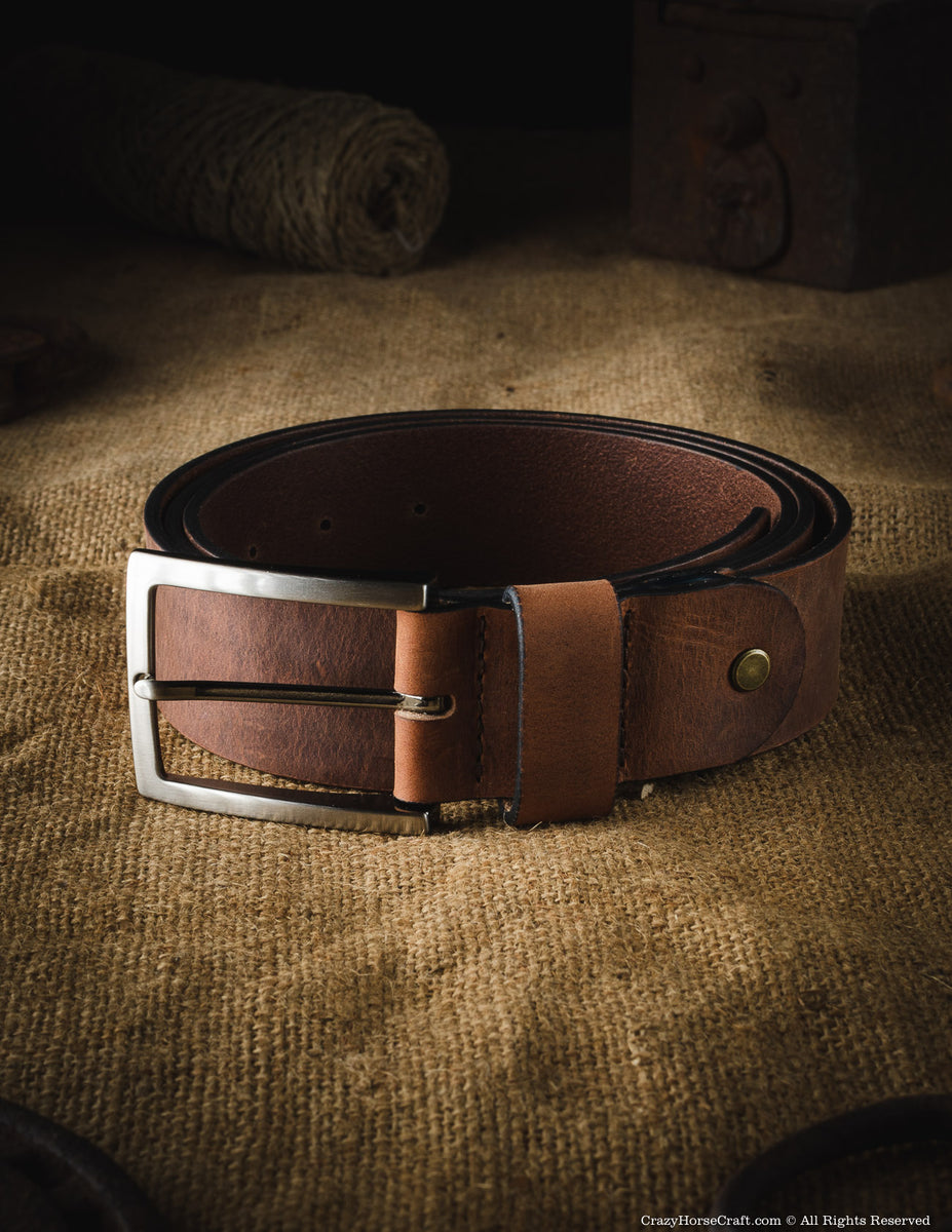 Vegetable Tanned Leather Belt | Classic Brown – Crazy Horse Craft