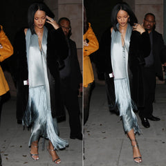 Rihanna in Pologeorgis mink coat 