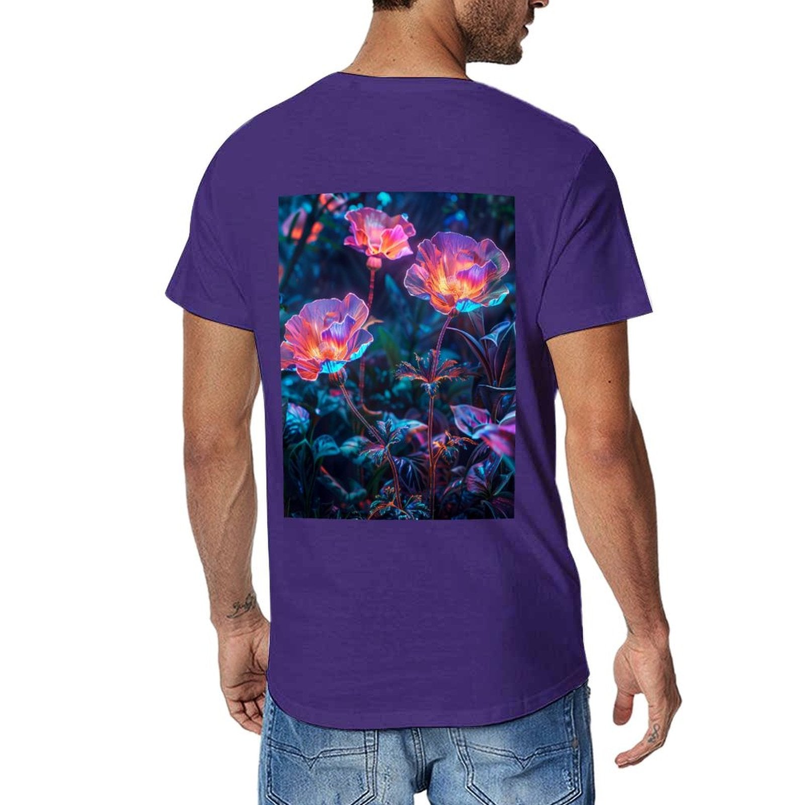 Men's T-shirt Fluorescence, Flowers, Forests Style 90373