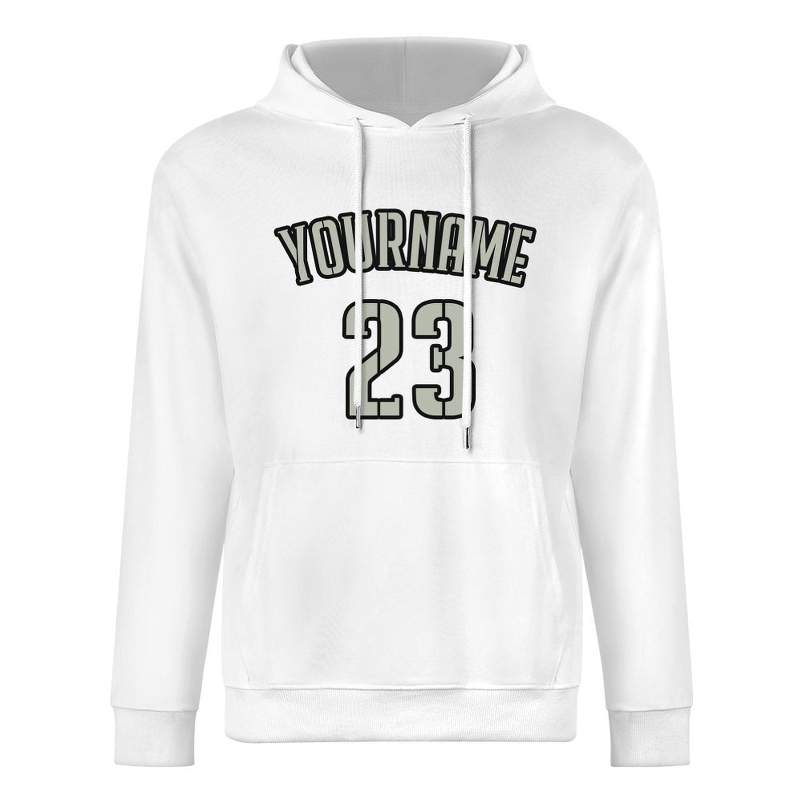 Men Pure Cotton Hooded Sweater Black Sport Ball Game Team Number Style 133680