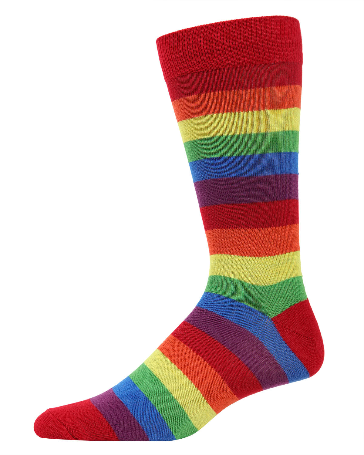 Men's Colors of the Rainbow Bright Stripe Crew Sock