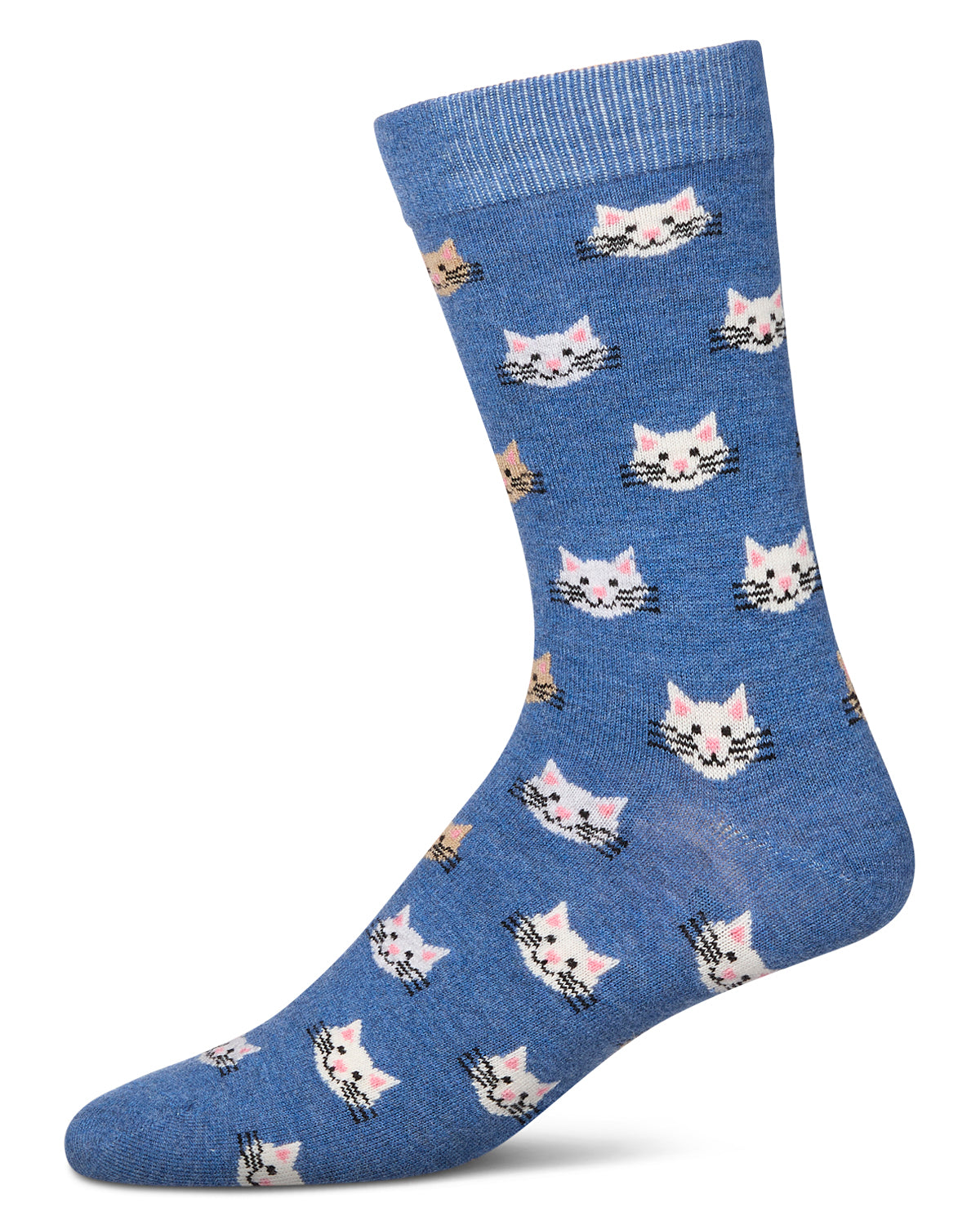 Men's Cat Face Cashmere Crew Socks