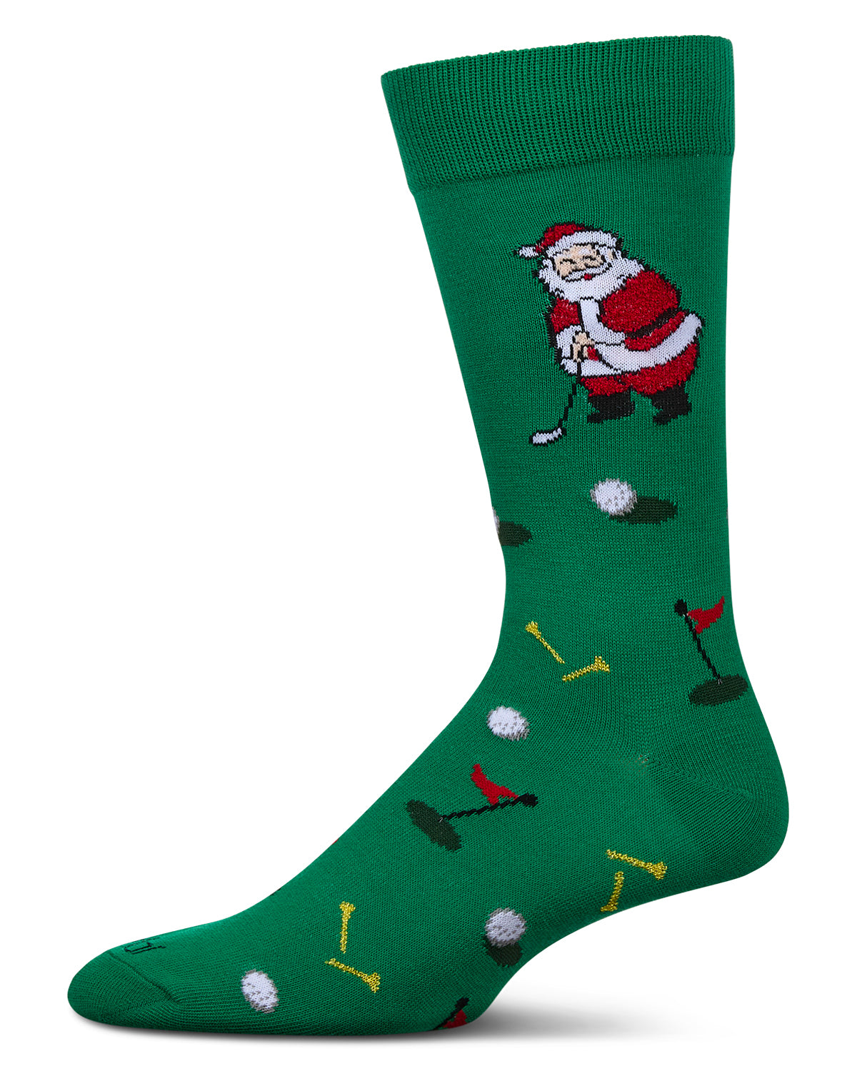 Men's Golfer Santa Holiday Crew Socks