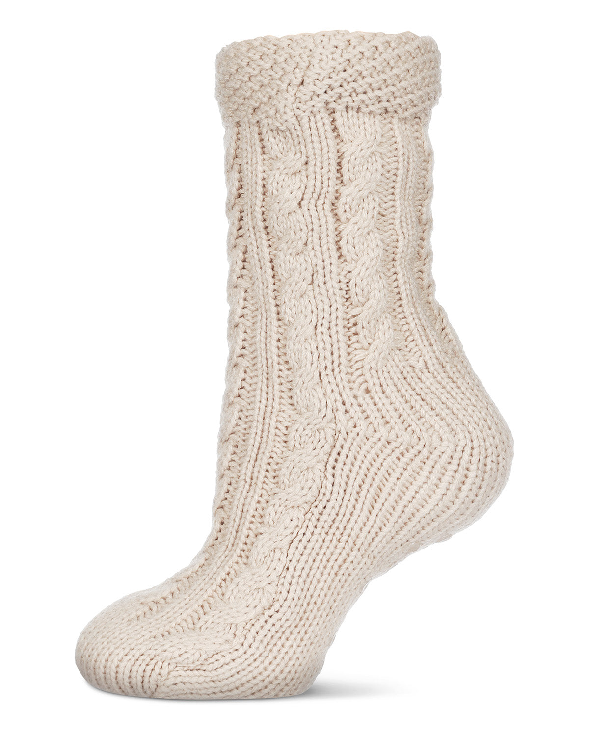 Women's Cable Knit Sherpa-Lined Lounge Sock