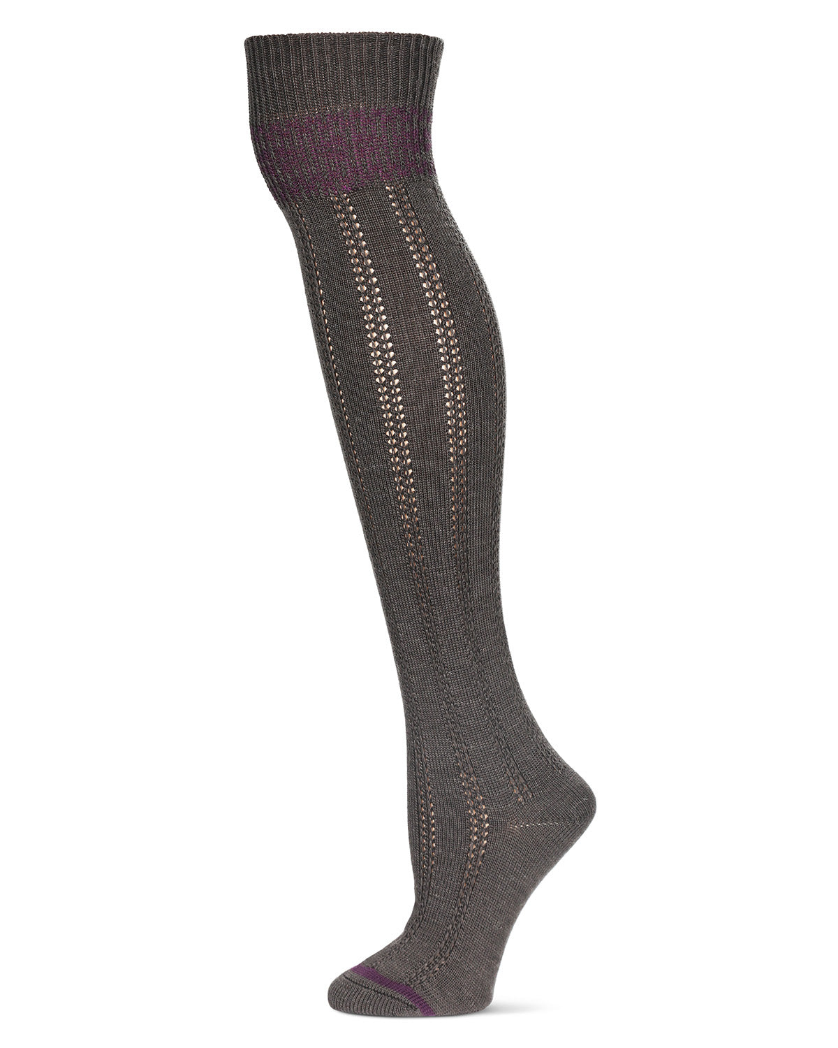 Women's Fair Isle Border Wool Blend Over The Knee Warm Sock