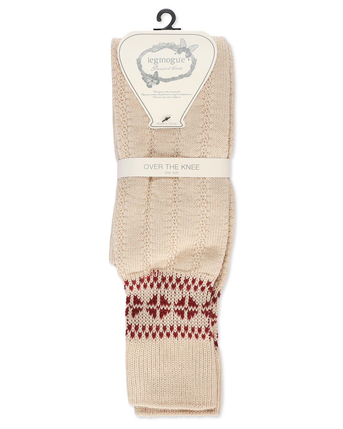 Women's Fair Isle Border Wool Blend Over The Knee Warm Sock