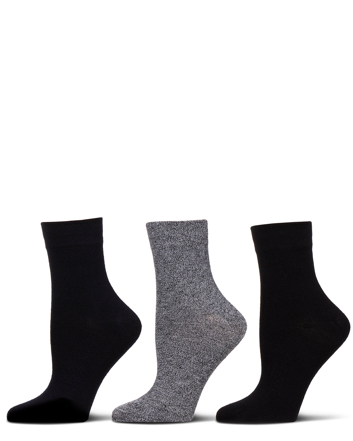 Women's 3 Pair Pack Comfort Cuff Bamboo Blend Crew Socks