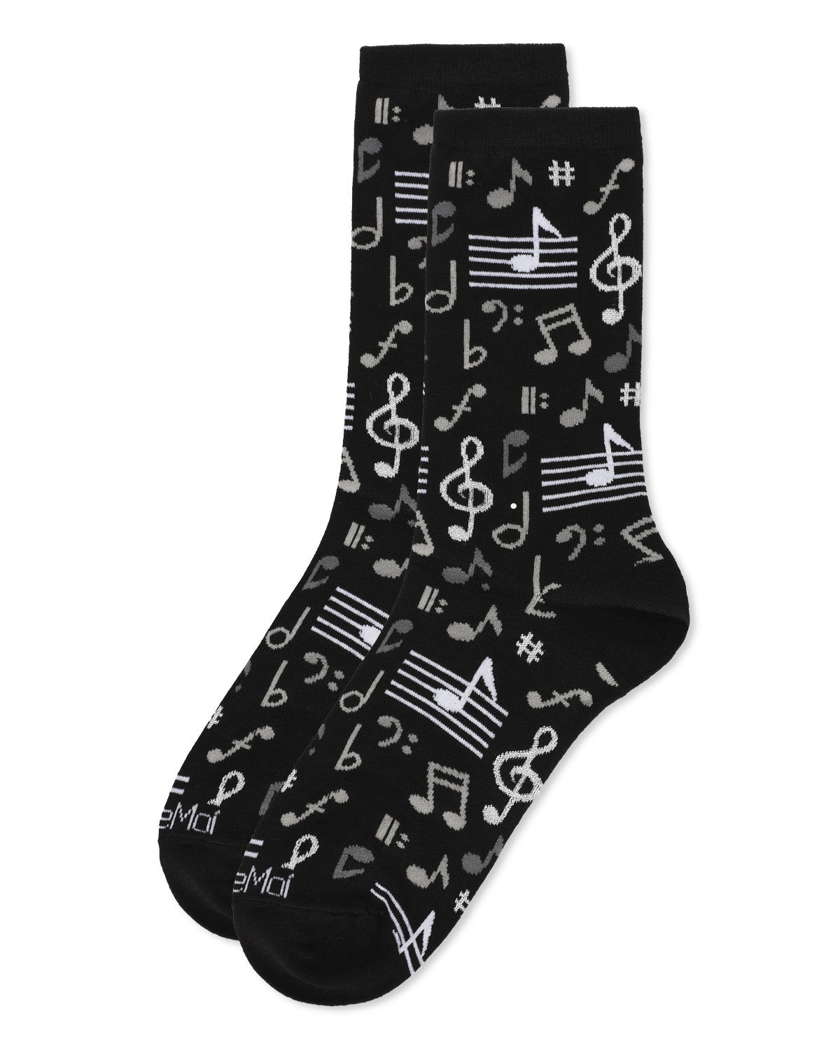 Musical Notes Bamboo Blend Crew Sock