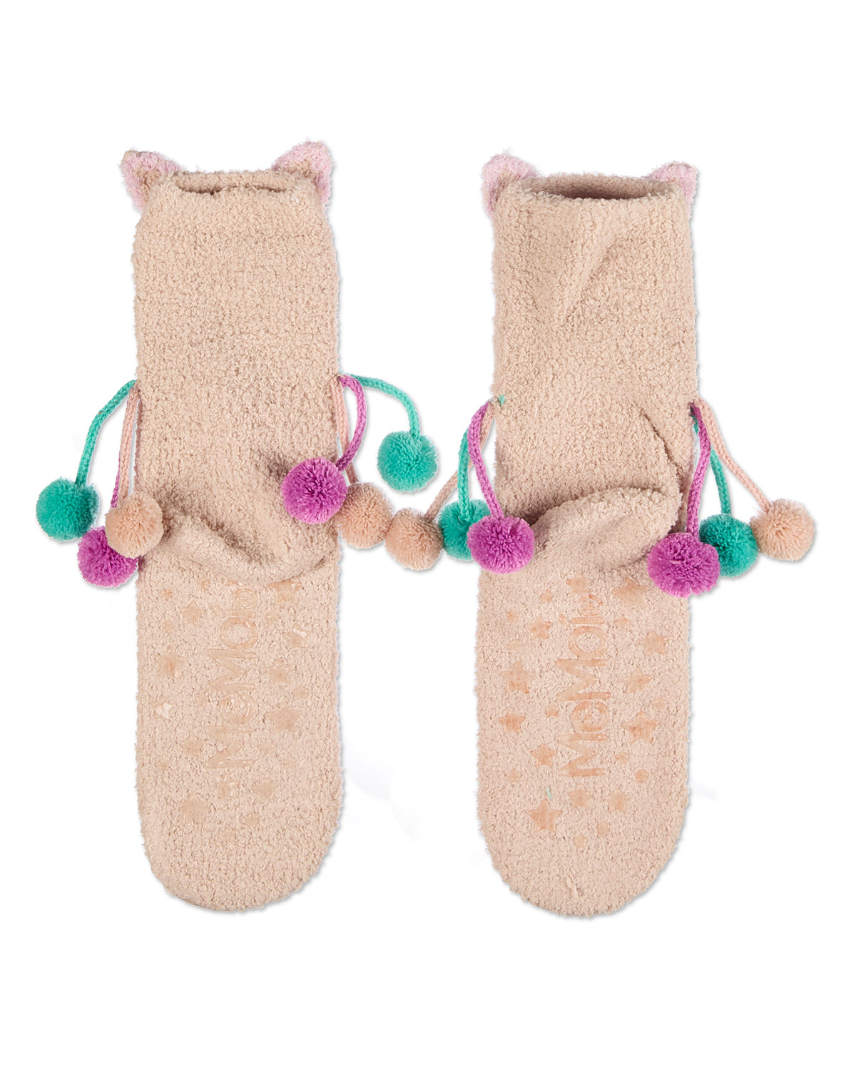 Women's Cat Embellished Plush Crew Socks