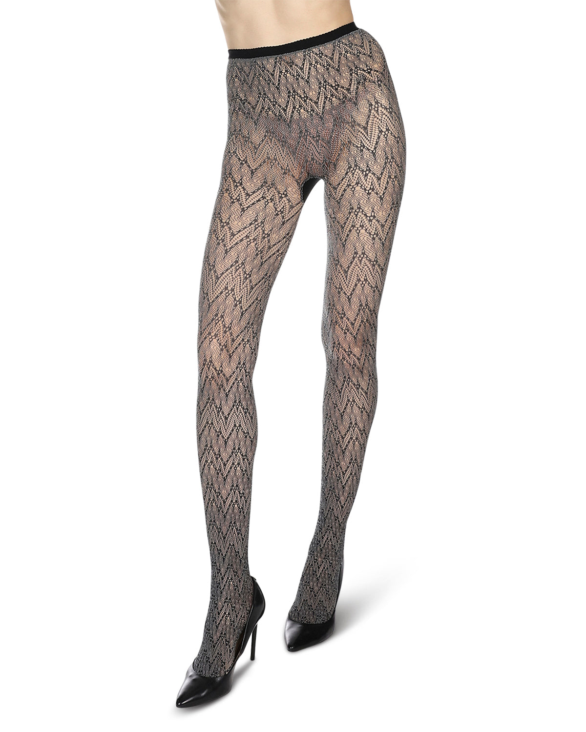 Women's Glacier Two Toned Nylon Net Tights