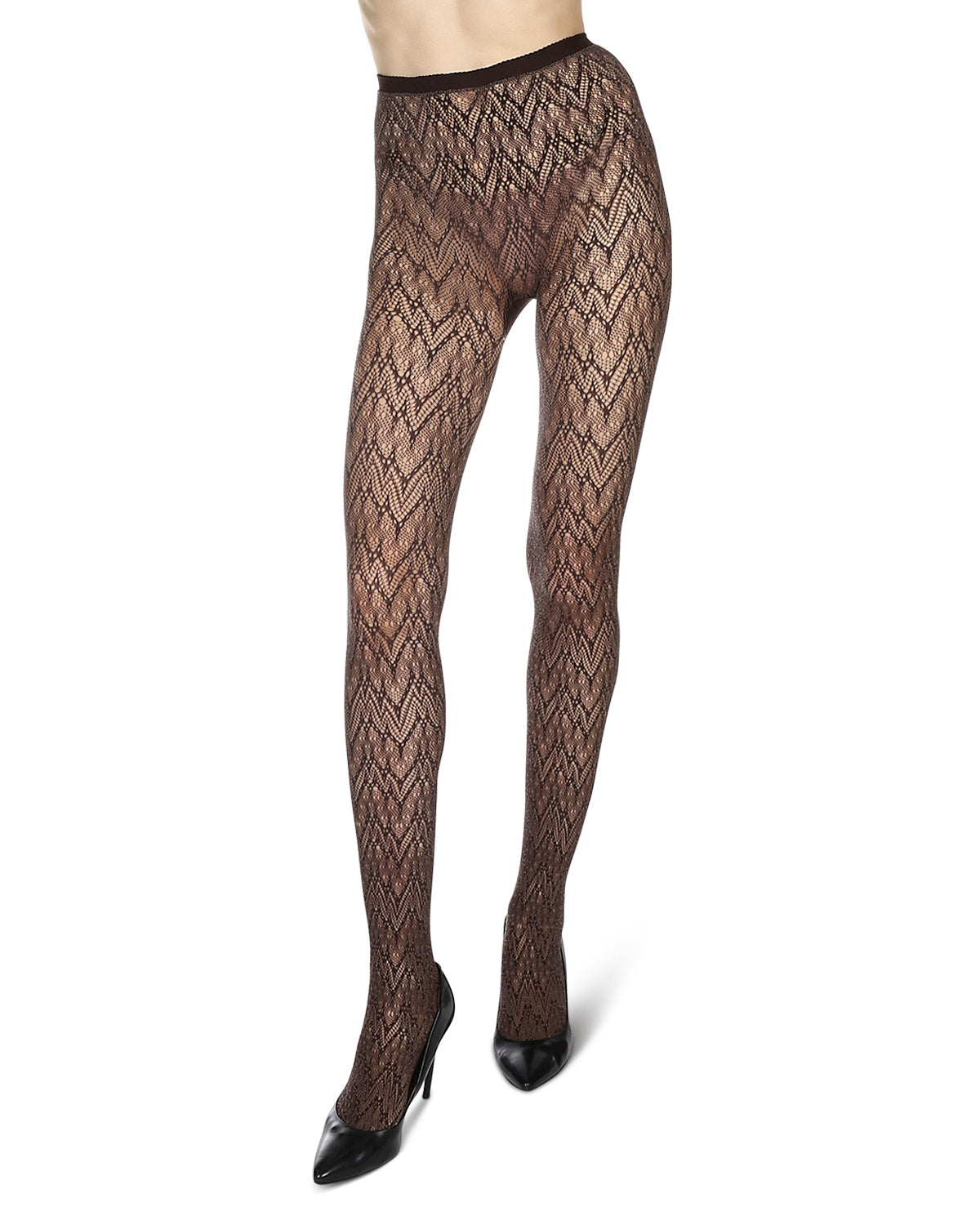 Women's Glacier Two Toned Nylon Net Tights