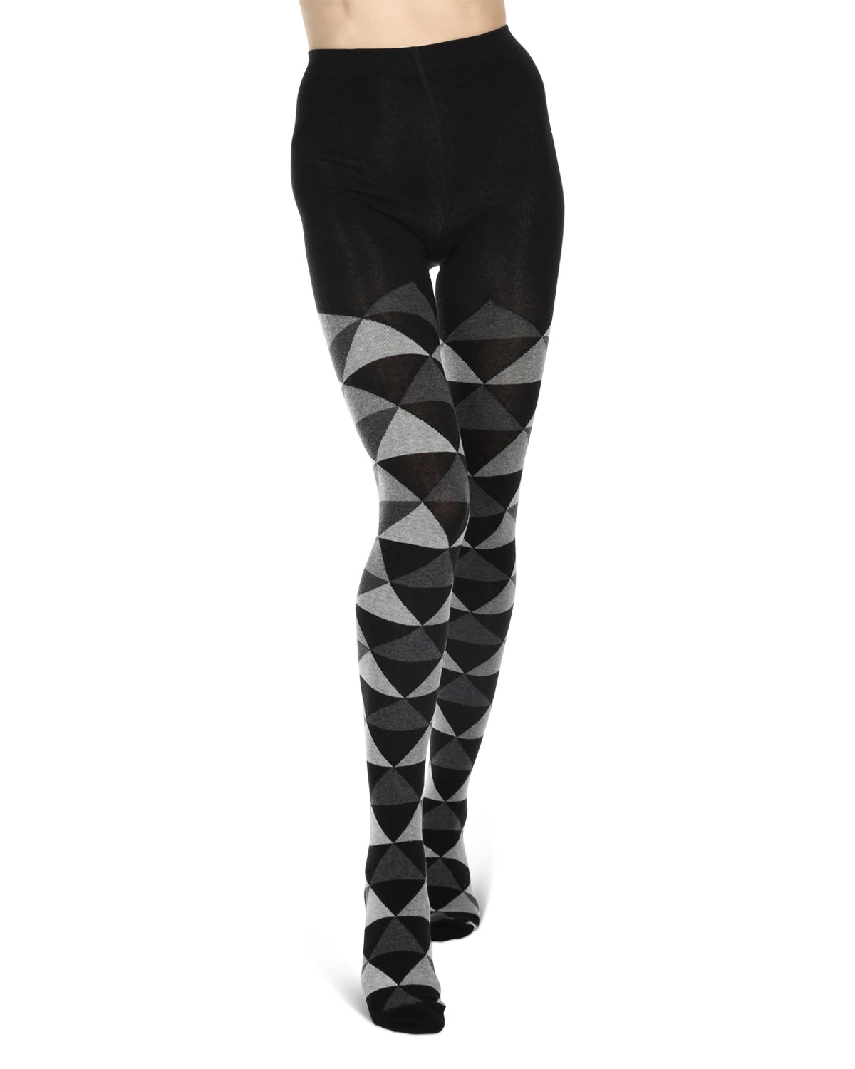 Triangular Cotton Blend Sweater Tights