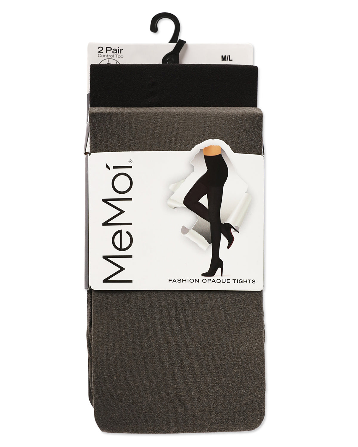 Control Top Solid Microfiber Tights 2 Pack