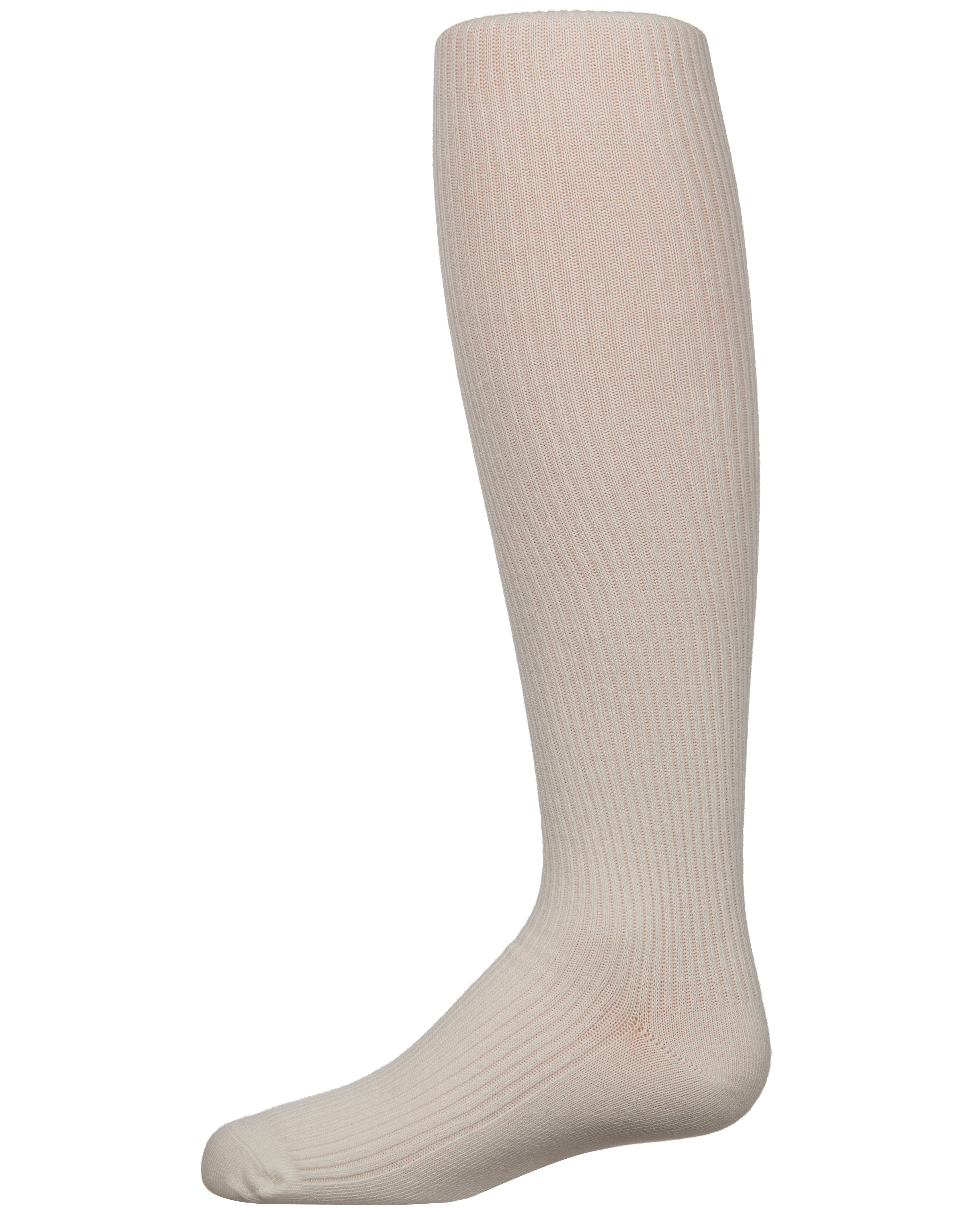 Girls' Thin Ribbed Cotton Tights