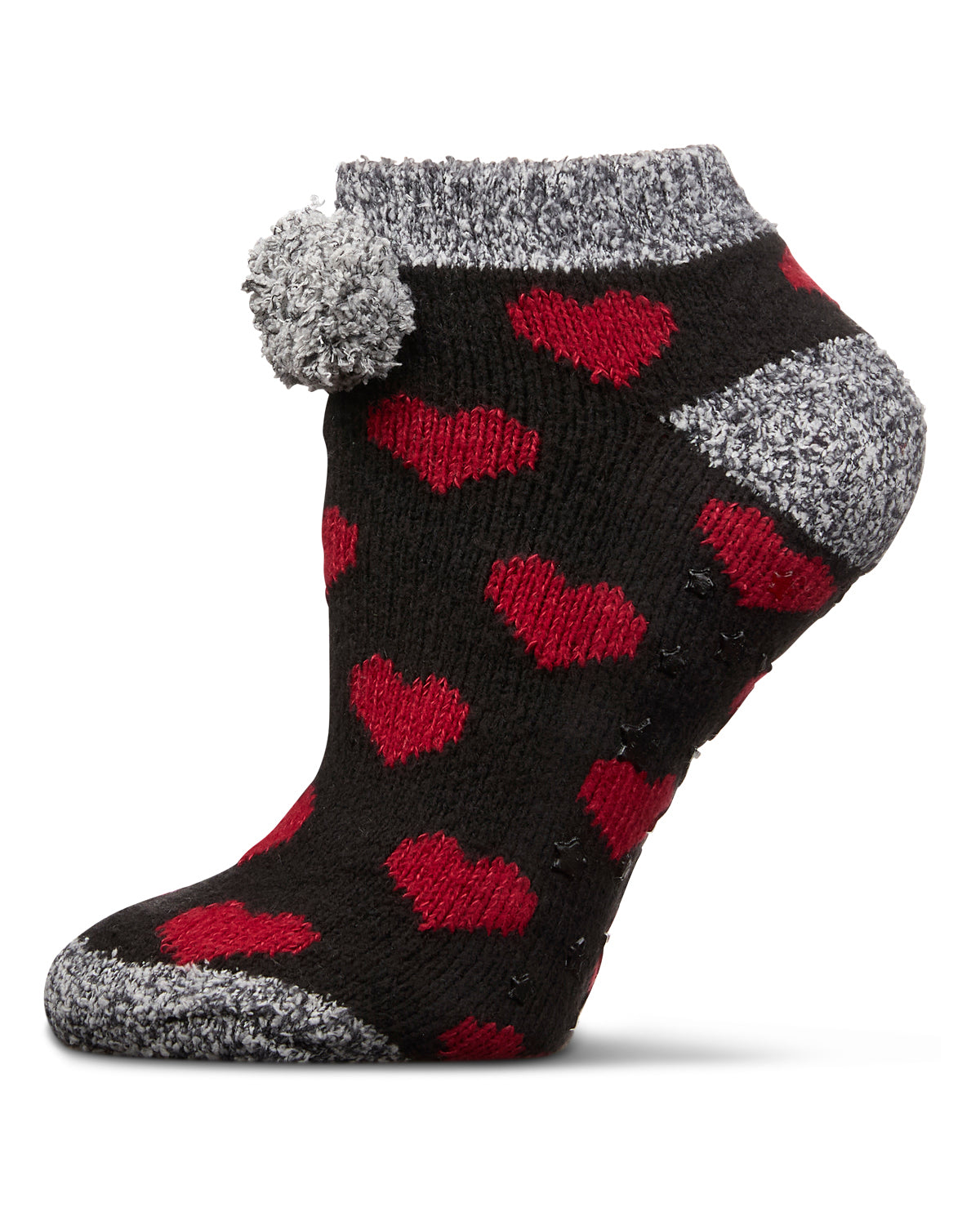 Women's Color Hearts Buttersoft Plush Lined Low Cut Socks