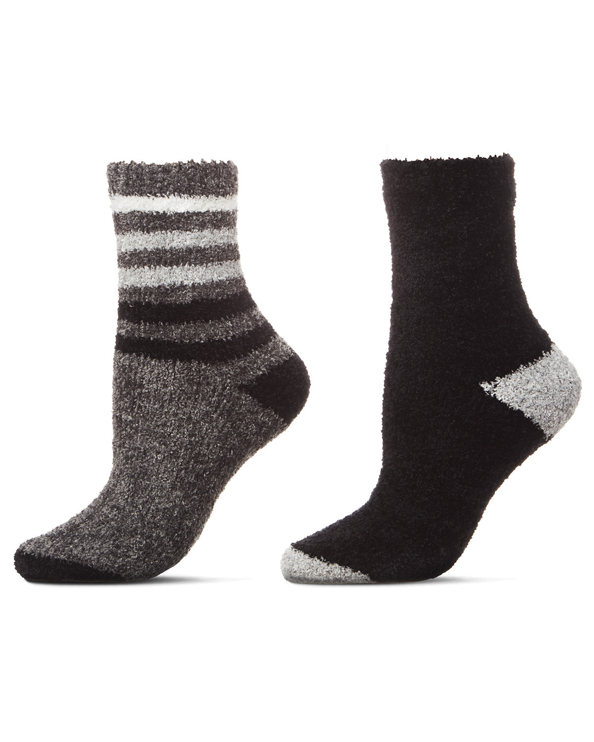 Chenille Multi Striped/Solid Cozy Crew 2 Pair Pack