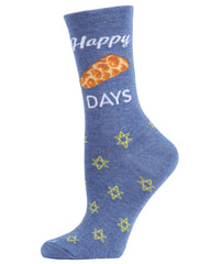 Happy Challah Days Holiday Crew Socks