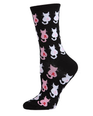 Pink Cat Ribbon Socks