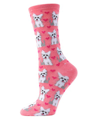 Puppy Love Bamboo Crew Socks