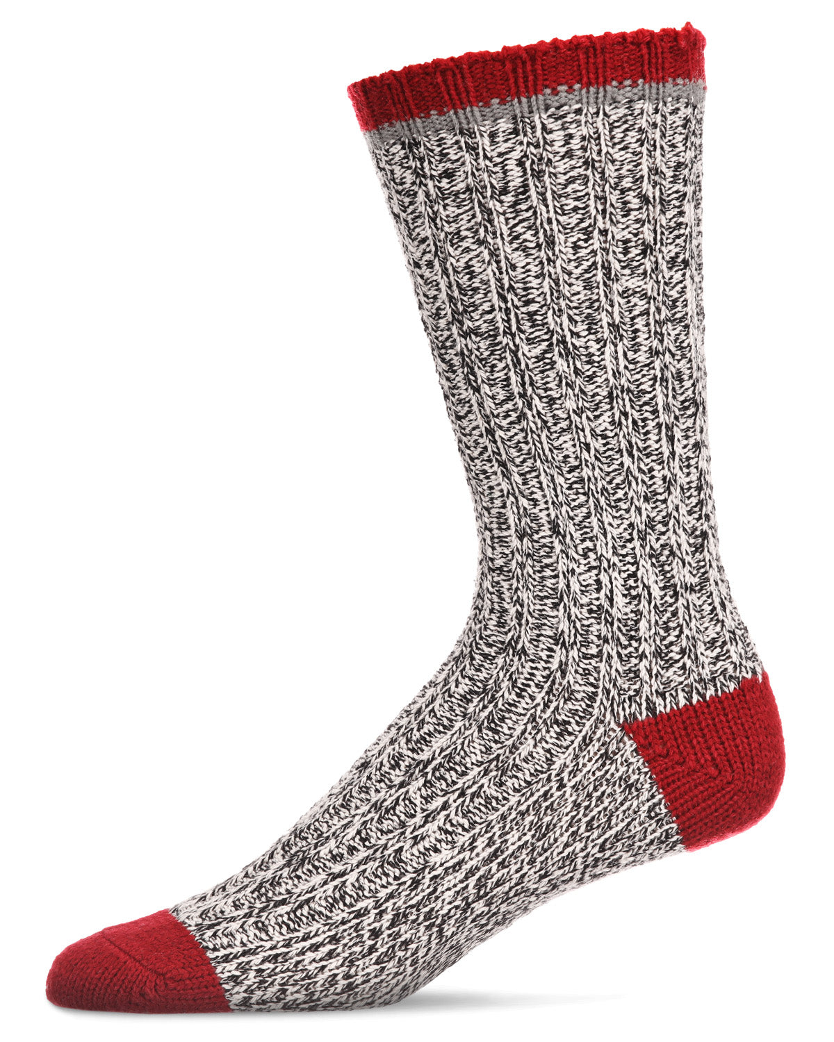 Men's Tipped Ribbed Textured Cotton Blend Boot Sock