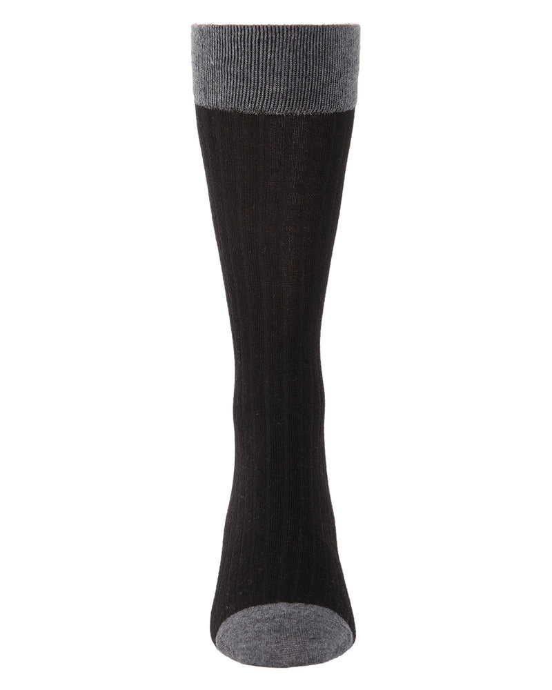 Men's Rib Knit Luxuriously Soft Cashmere Crew Sock