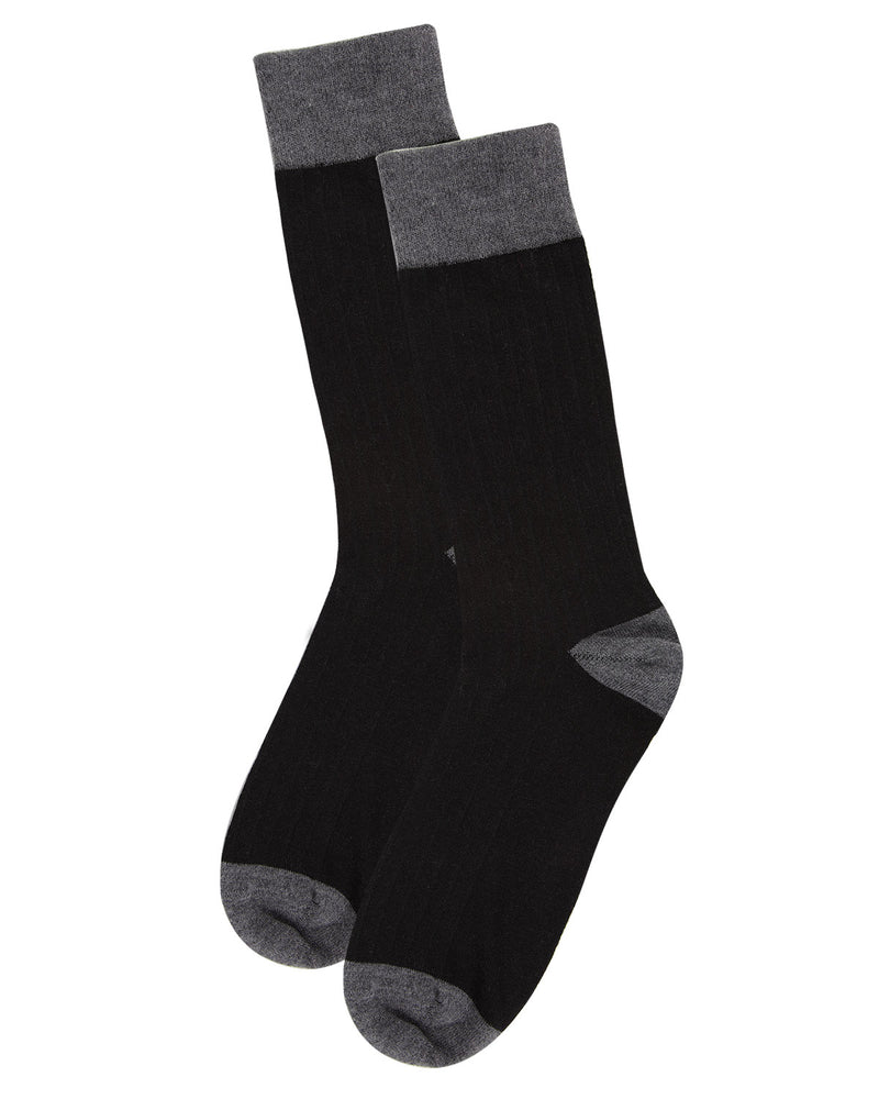 Men's Rib Knit Luxuriously Soft Cashmere Crew Sock