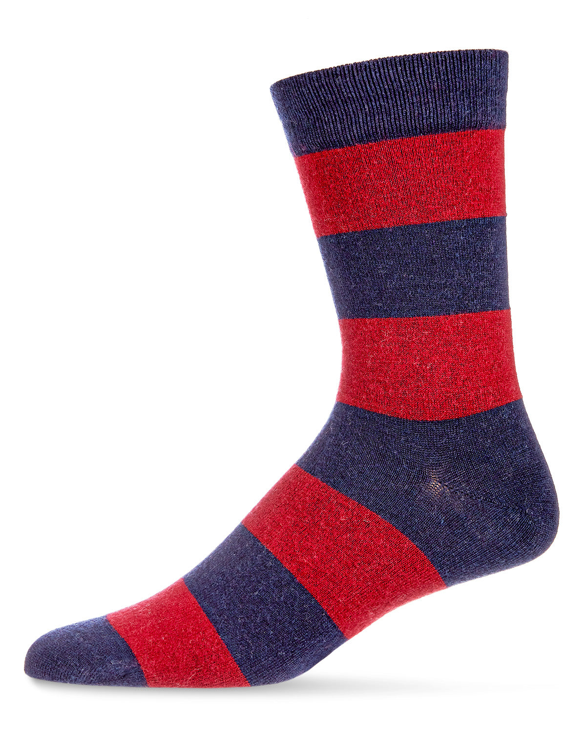 Men's Rugby Striped Luxuriously Soft Cashmere Blend Crew Socks