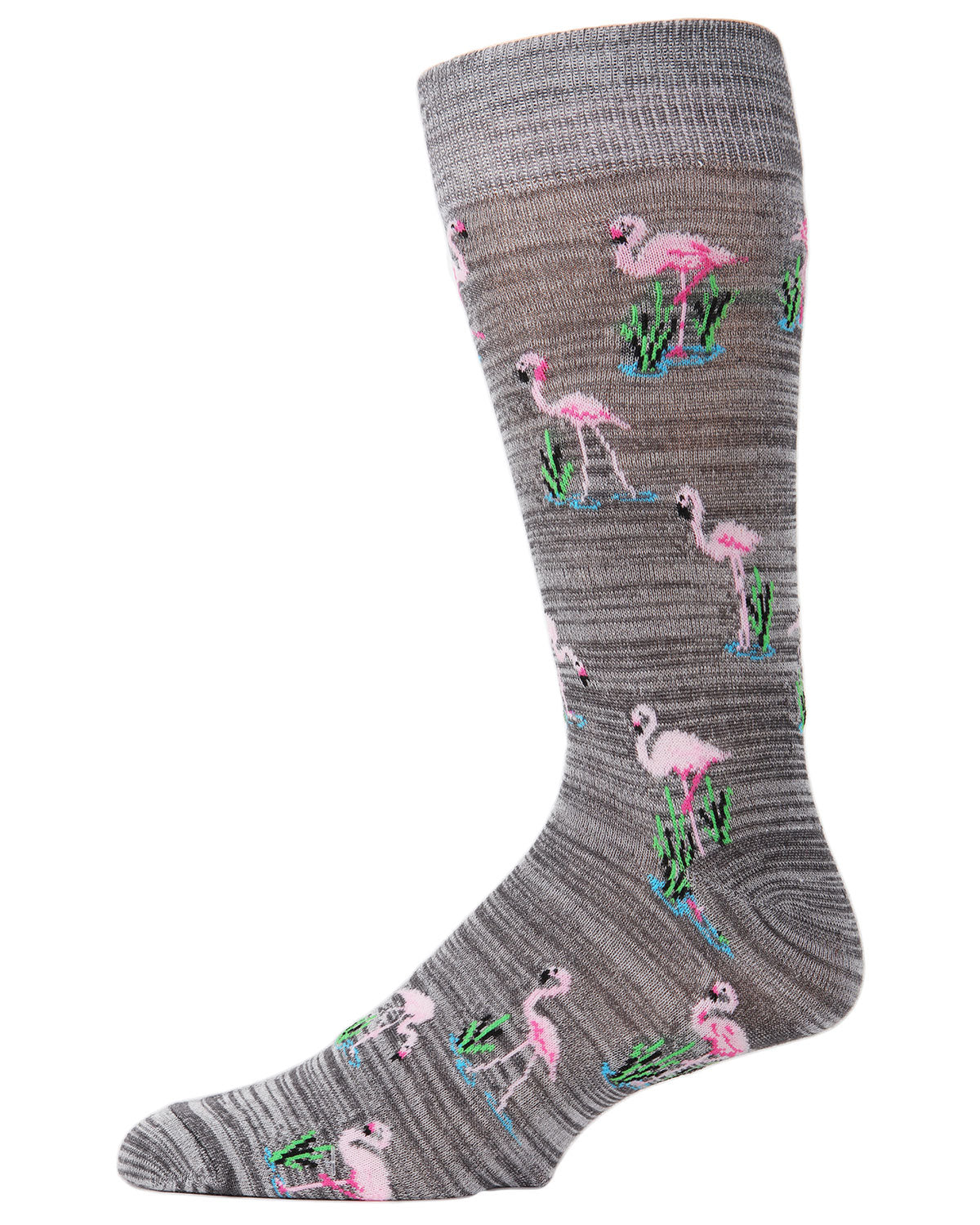 Men's 2 Pair Pack Flamingo Bamboo Blend Crew Socks