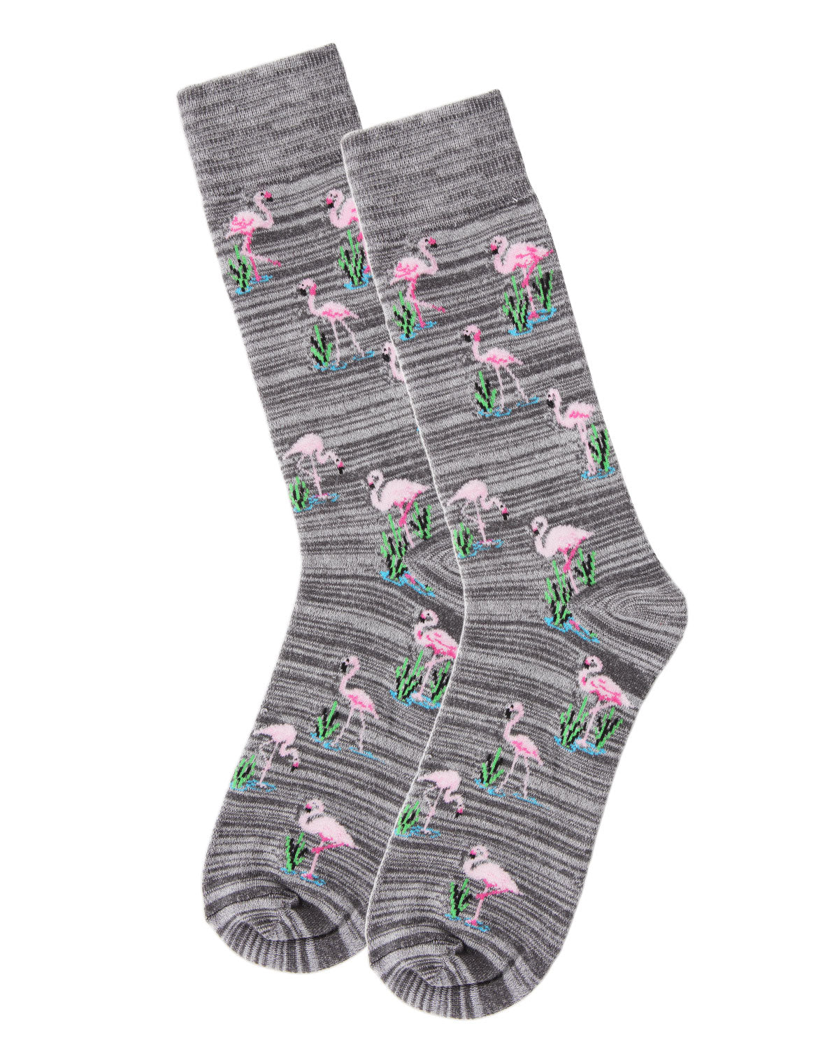 Men's 2 Pair Pack Flamingo Bamboo Blend Crew Socks