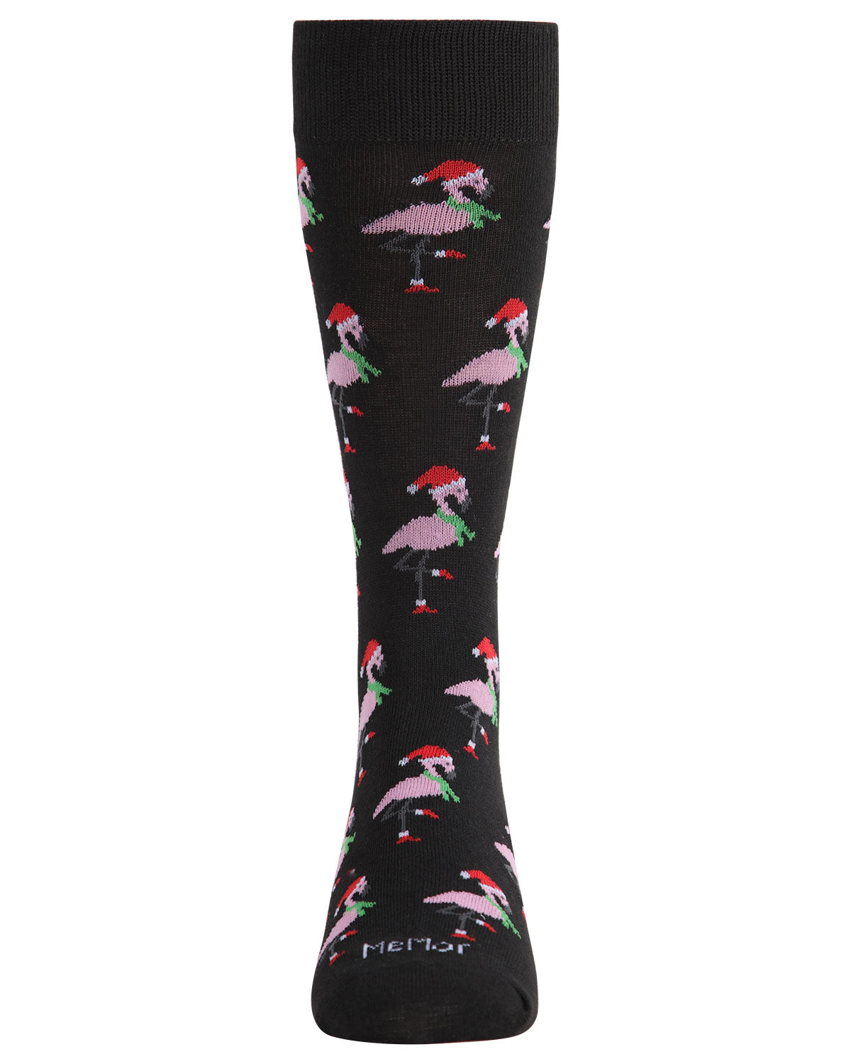 Men's Christmas Festive Flamingo Bamboo Blend Crew Socks