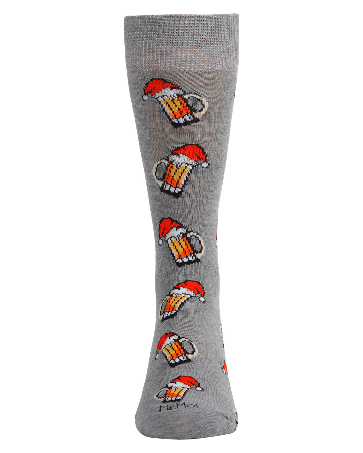 Men's Festive Santa Hat Beer Mug Novelty Crew Socks