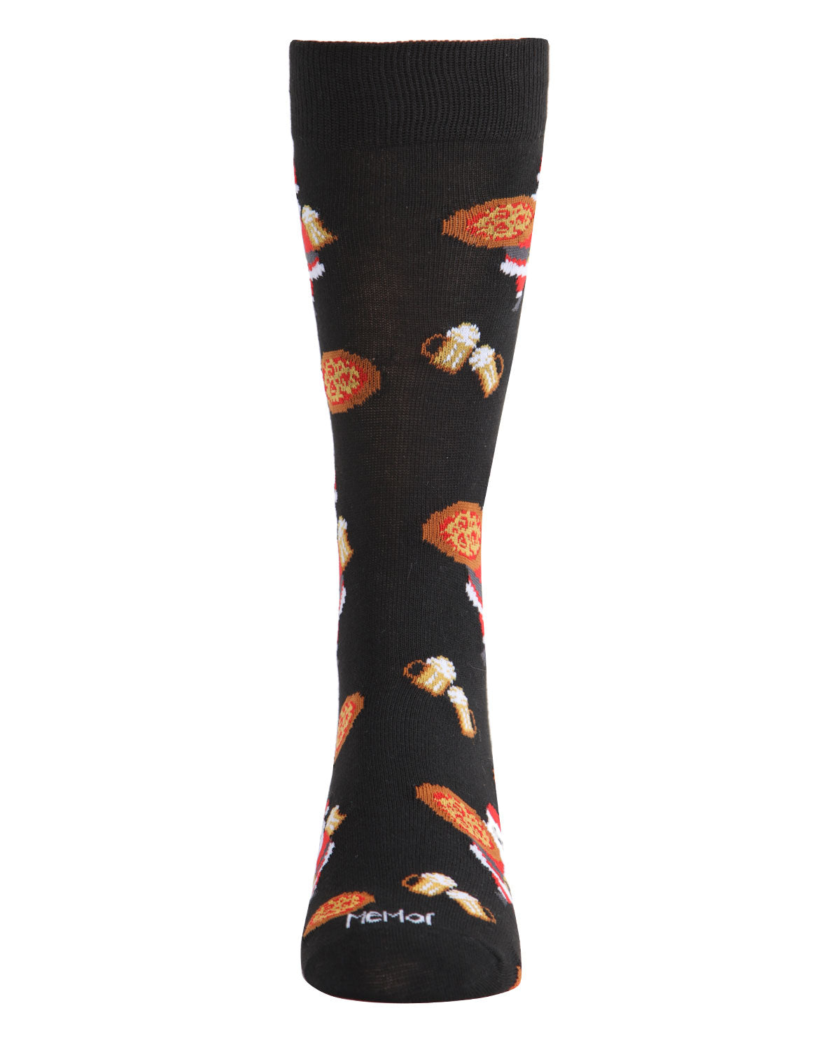 Men's Jolly Santa with Pizza and Beer Novelty Crew Socks